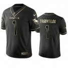 Men's Miami Dolphins #1 Tua Tagovailoa Black Golden Stitched Jersey