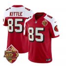 Men's San Francisco 49ers #85 George Kittle Red 2023 F.U.S.E. 50th Patch Throwback Jersey