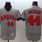 Mens Angels Of Anaheim #44 Reggie Jackson Grey Flexbase Authentic Collection Cooperstown Jersey