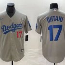 Any Size Los Angeles Dodgers #17 Shohei Ohtani Gray Cool Baseball Jersey