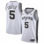 Men's San Antonio Spurs #5 Stephon Castle White 2024 Association Edition Basketball Jersey