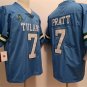 Mens Tulane Green Wave #7 Michael Pratt Blue College Football Game Jersey