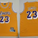 Men's Mitchell & Ness Lakers #23 LeBron James Hardwood Classic Jersey Gold
