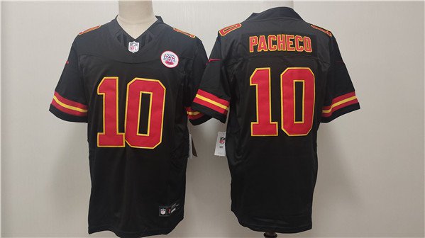 All Size KC #10 Isiah Pacheco Black F.U.S.E. Vapor Untouchable Limited Jersey