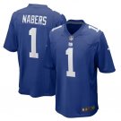 Men's New York Giants #1 Malik Nabers Royal 2024 First Round Pick Football Jersey