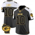 Men's Green Bay Packers #10 Jordan Love Black/White Gold 2024 F.U.S.E. Home Patch Vapor Jersey