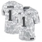 Men's Philadelphia Eagles #1 Jalen Hurts Arctic Camo 2024 F.U.S.E. Salute to Service Jersey