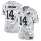 Men's Detroit Lions #14 Amon-Ra St. Brown Arctic Camo 2024 F.U.S.E. Salute to Service Jersey