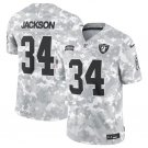 Men's Las Vegas Raiders #34 Bo Jackson Arctic Camo 2024 F.U.S.E. Salute to Service Jersey