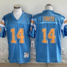 Men's Los Angeles Chargers #14 Dan Fouts Blue Throwback Football Stitched Jersey