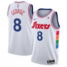 Men's & Youth Philadelphia 76ers #8 Paul George White City Edition Jersey 2025