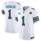 Men's Miami Dolphins #1 Tua Tagovailoa White 2023 F.U.S.E. Alternate With John Madden Jersey
