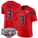 Men's Houston Texans #3 Tank Dell Red F.U.S.E. 2024 AFC South Division Champions Vapor Jersey