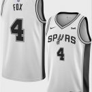 Men's San Antonio Spurs #4 De'Aaron Fox White Association Edition Stitched Basketball Jersey