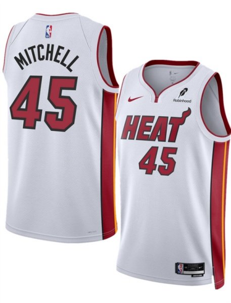 Men's MIA #45 Davion Mitchell White 2025 Association Edition Swingman Stitched Jersey