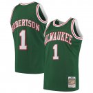 Men's Bucks #1 Oscar Robertson Mitchell & Ness Jersey Throwback Green