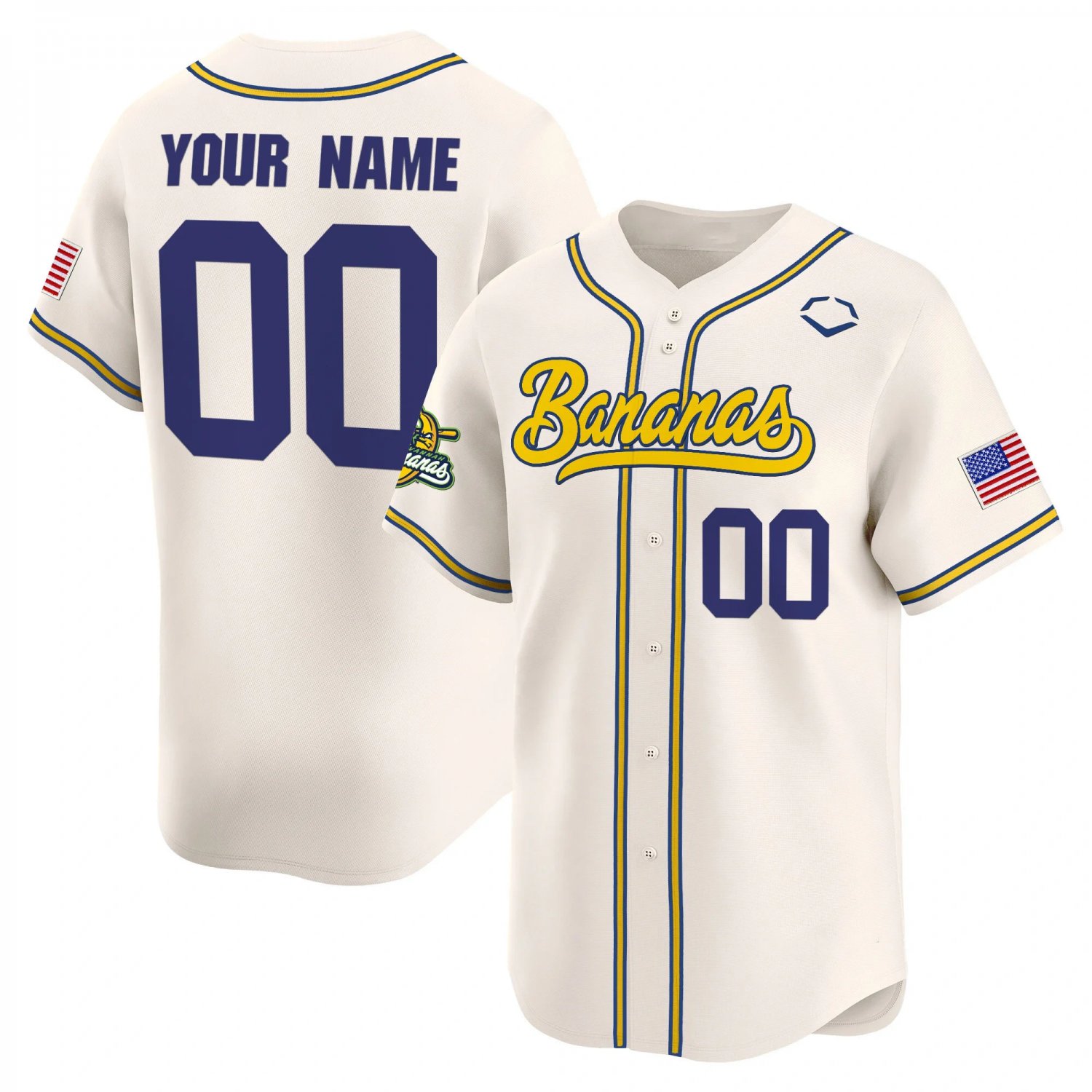 Savannah Bananas Active Player Custom Cream Vapor Limited Stitched Baseball Jersey