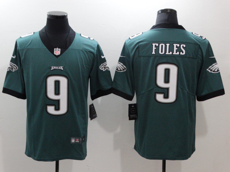 Men's PHI #9 Nick Foles Green Vapor Untouchable Limited Stitched Jersey