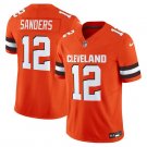 Men's Cleveland Browns #12 Shedeur Sanders Orange 2025 Draft F.U.S.E. Vapor Limited Jersey