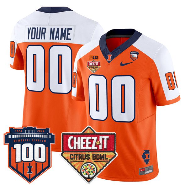 Men's Illinois Fighting Illini ACTIVE PLAYER Custom Orange Alternate 2025 F.U.S.E. Jersey