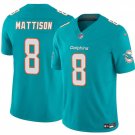 Men's Miami Dolphins #8 Alexander Mattison Aqua 2025 F.U.S.E. Vapor Limited Football Jersey