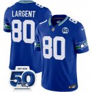 Men's Seattle Seahawks #80 Steve Largent Royal 2025 F.U.S.E 50th Anniversary Patch Jersey