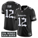 Men's Seattle Seahawks #12 Fan Black 2025 F.U.S.E. 'Gothic Rain City Shadows Edition' Vapor Jersey