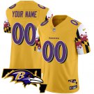 Men's Baltimore Ravens Active Player Custom Gold 2025 F.U.S.E. Maryland Flag V2 Vapor Jersey