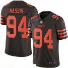 Men's Cleveland Browns #94 Carl Nassib Brown Color Rush Stitched Jersey