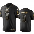 Men's Cincinnati Bengals #9 Joe Burrow Black Golden Limited Stitched Jersey