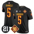Men's Washington Commanders #5 Jayden Daniels Black F.U.S.E. 90th & Sean Taylor Patch Vapor Jersey
