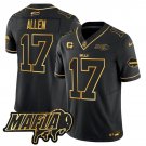 Buffalo Bills #17 Josh Allen Black Gold 2025 F.U.S.E. 4-Star C With Bills Mafia Patch Jersey