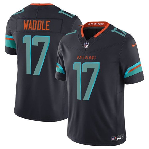 Men's Miami Dolphins #17 Jaylen Waddle Black 2025 F.U.S.E. &acirc;��Rivalries&acirc;�� Vapor Limited Jersey