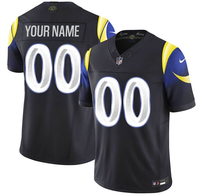 Men's Los Angeles Rams Active Player Custom Black 2025 F.U.S.E. &acirc;��Rivalries&acirc;�� Vapor Jersey