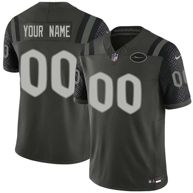 Men's New York Jets Active Player Custom Black 2025 F.U.S.E. &acirc;��Rivalries&acirc;�� Vapor Jersey