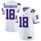 Men's LSU Tigers #18 Garrett Nussmeier White Limited Stitched Game Jersey
