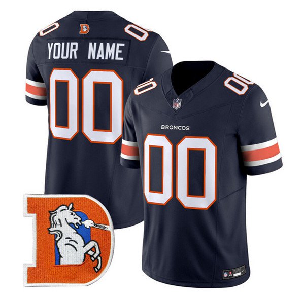 Men's Denver Broncos ACTIVE PLAYER Custom Navy F.U.S.E. V2 Throwback Vapor Jersey