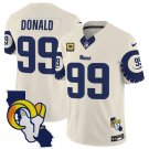 Men's Los Angeles Rams #99 Aaron Donald Bone 2025 4-Star C Patch F.U.S.E. V2 Limited Jersey