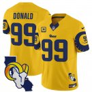 Men's Los Angeles Rams #99 Aaron Donald Gold 2025 4-Star C Patch F.U.S.E. V2 Limited Jersey