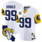 Men's Los Angeles Rams #99 Aaron Donald White 2025 4-Star C Patch F.U.S.E. V2 Limited Jersey