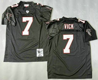 Men's ATL #7 Michael Vick Black 2003 Throwback Jersey