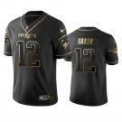Men's New England Patriots #12 Tom Brady Black Golden Edition Limited Stitched Jersey