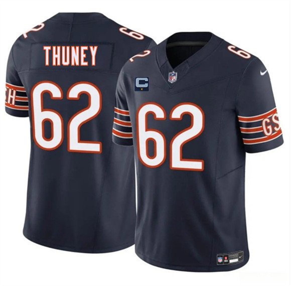 Men's Chicago Bears #62 Joe Thuney Navy 2025 F.U.S.E. With 1-Star C Patch Vapor Jersey
