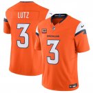 Men's Denver Broncos #3 Wil Lutz Orange 2025 F.U.S.E. With 2-Star C Patch Vapor Limited Jersey