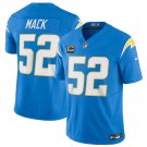Men's Los Angeles Chargers #52 Khalil Mack Blue 2025 F.U.S.E With 4-Star C Patch Vapor Jersey