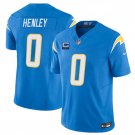 Men's Los Angeles Chargers #0 Daiyan Henley Blue 2025 F.U.S.E With 1-Star C Patch Vapor Jersey