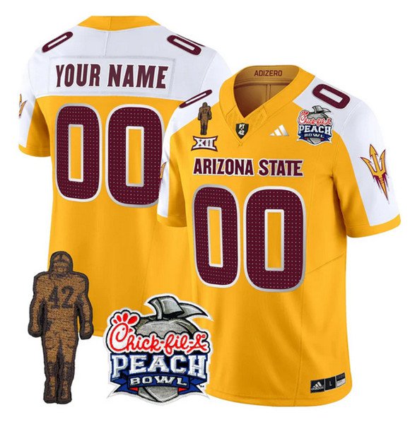 Men's Arizona State Sun Devils Active Player Custom Gold White Jersey