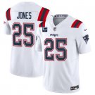 Men's New England Patriots #25 Marcus Jones White 2025 F.U.S.E. With 1-Star C Patch Jersey