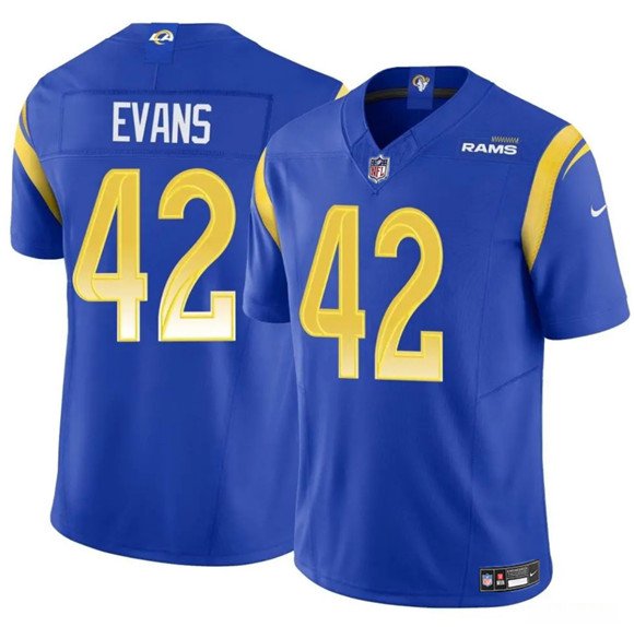 Men's Los Angeles Rams #42 Ethan Evans Blue 2025 F.U.S.E. Vapor Untouchable Football Jersey