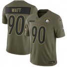 Pittsburgh Steelers #90 T.J. Watt Olive 2025 Salute to Service Limited Football Stitched Jersey